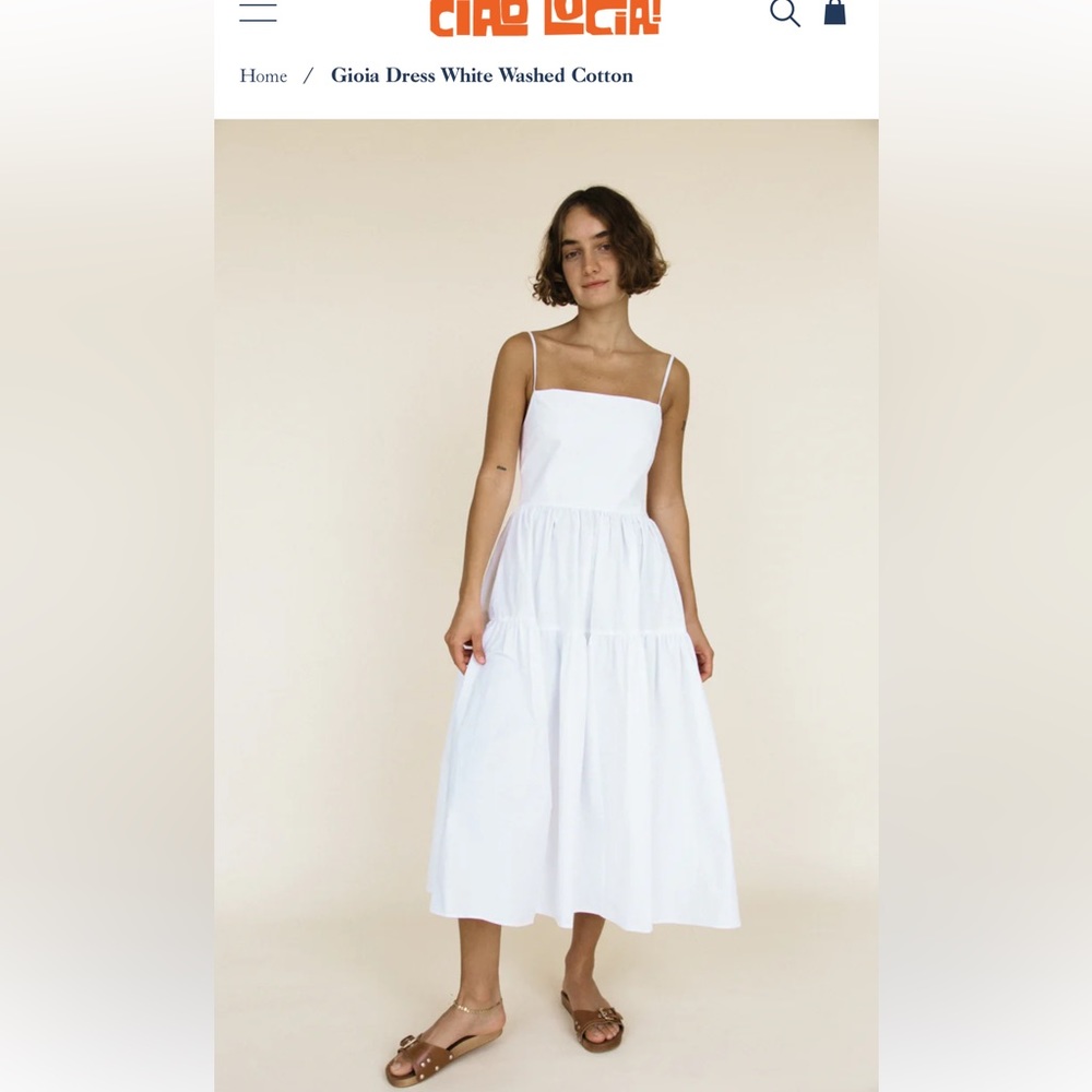 Ciao Lucia Gioia Dress White Washed Cotton